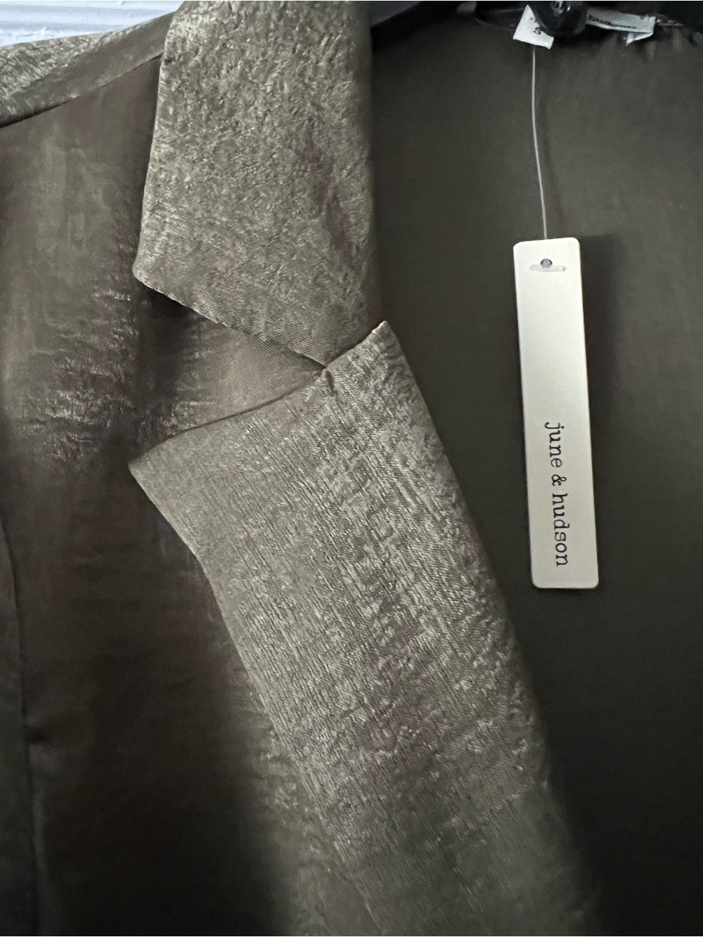 june & hudson Olive Textured Draped Blouse - Picture 3 of 5